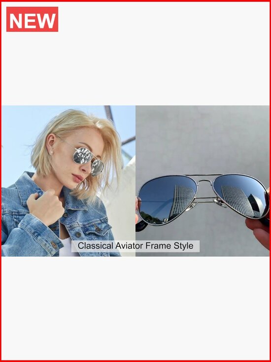 Classic Aviator Polarized Sunglasses for Driving UV Blocking main image 5